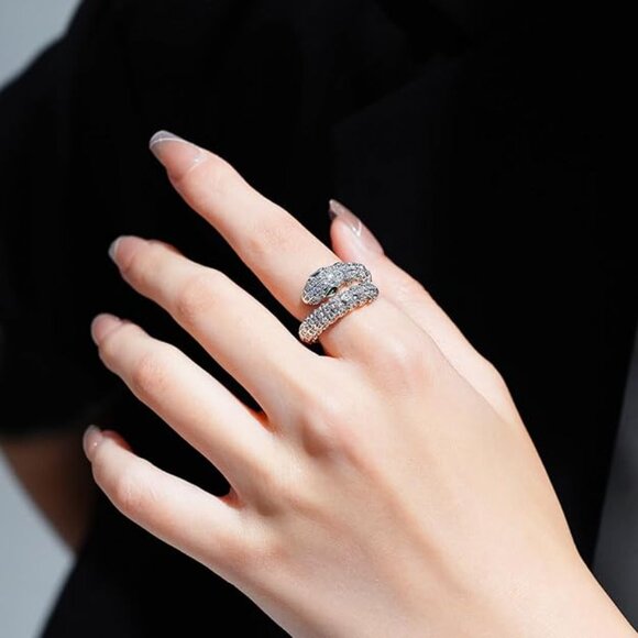 Neiman Marcus Platinum Plated Snake Ring - Picture 2 of 4